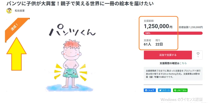 クラウドファンディング成功